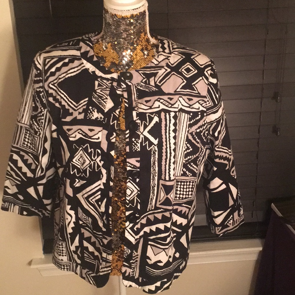 Alfred Dunner black and white blazer